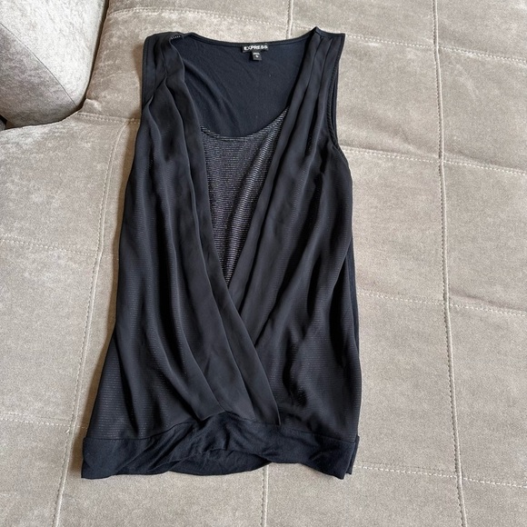 Express Black Wrap Tank Top - Picture 12 of 13